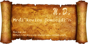 Mrákovics Domicián névjegykártya